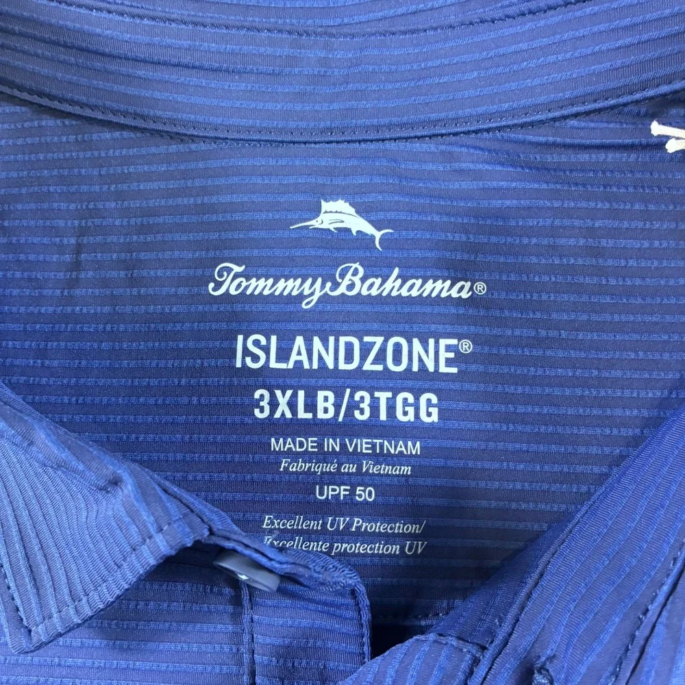 Tommy Bahama IslandZone Costa Wave Polo BT Carbon Navy 3XLB BT2227658 Golf Beach